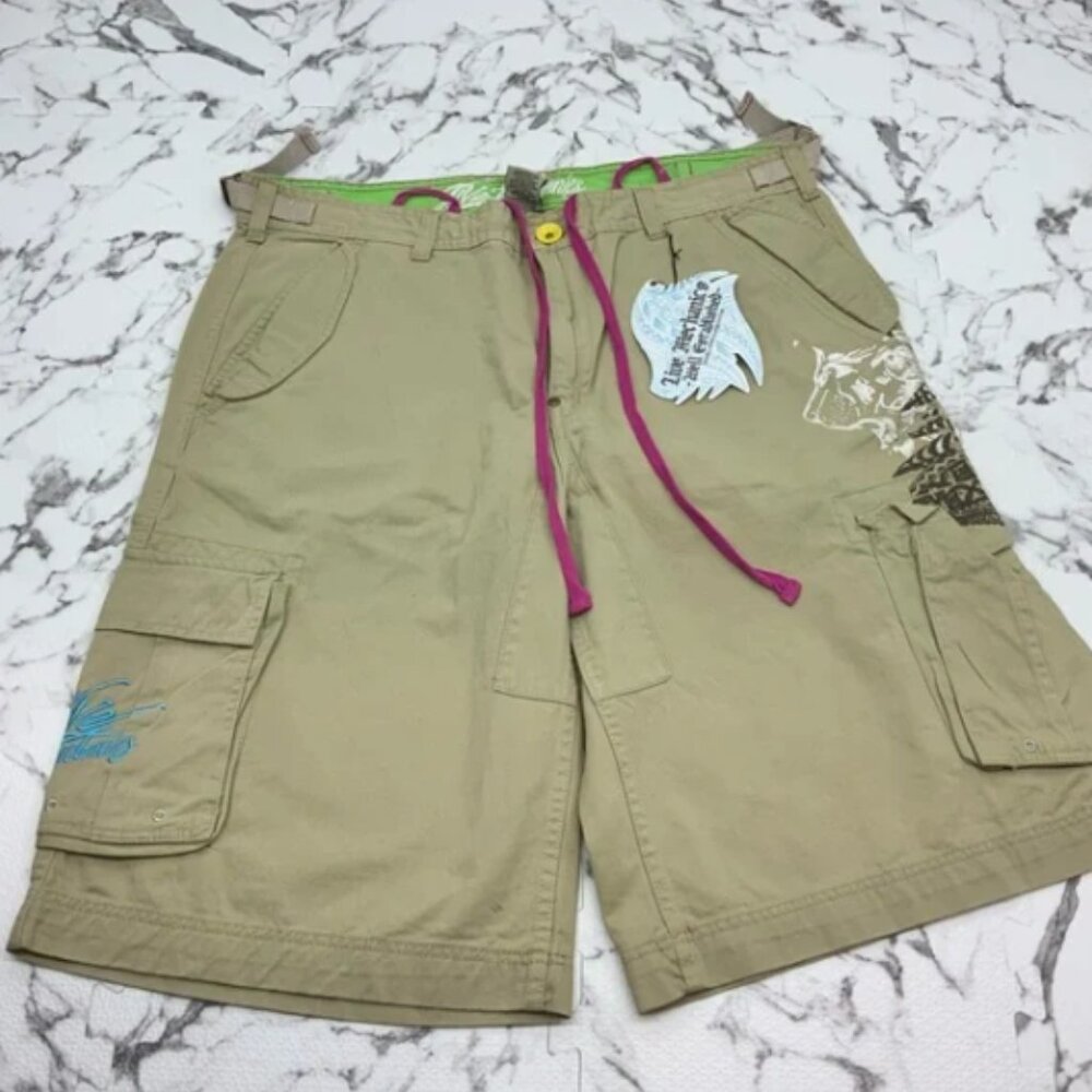 Men's Live Mechanics Khaki Cargo Casual Shorts